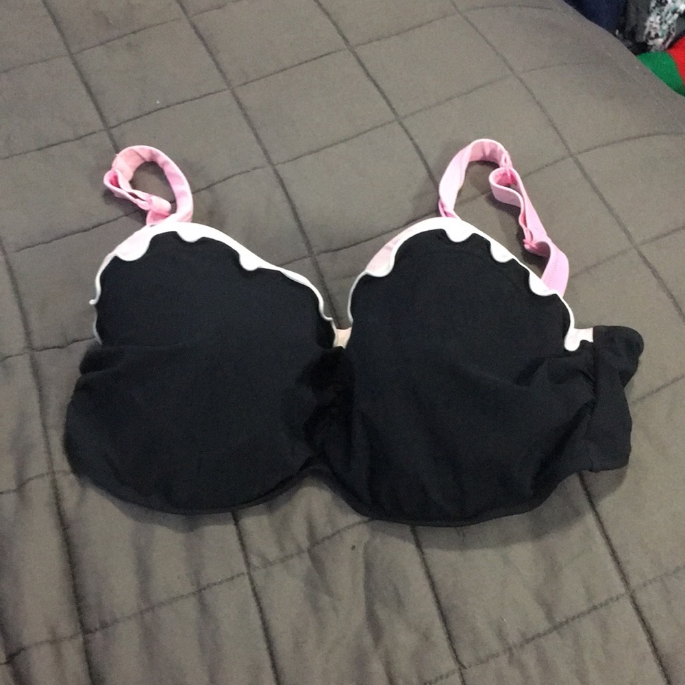 Pink and black swimsuit top